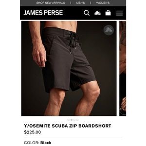 James Perse Y/OSEMITE SCUBA ZIP BOARDSHORT size 34 (originally $225)